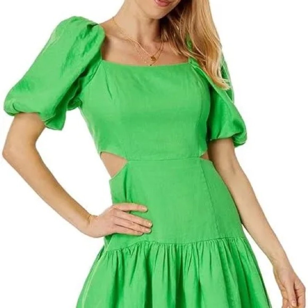Lilly Pulitzer Green Puff Sleeve Mini Dress